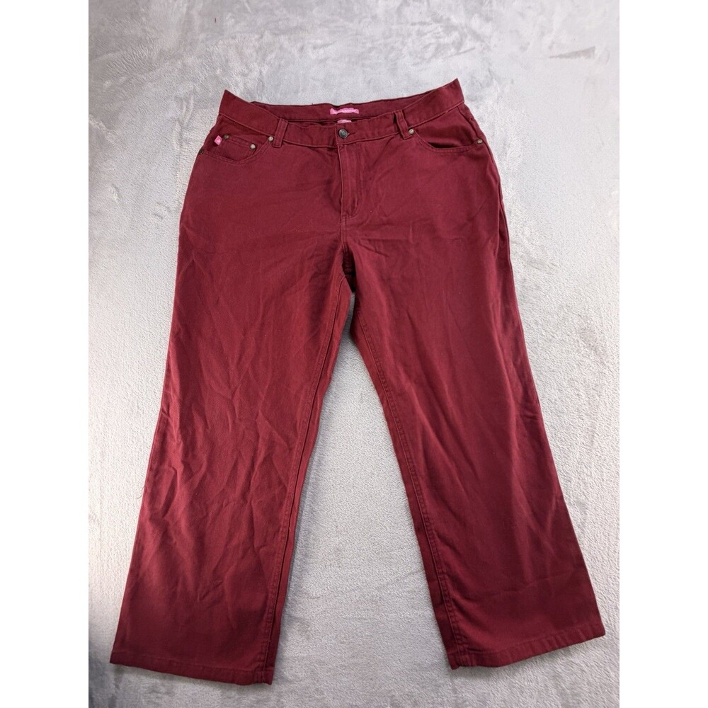 Woman Within Jeans Womens 18W Red Tall Straight Leg Stretch Denim High Rise